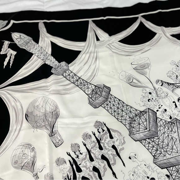 Dana Buchman Huge Paris Scene Scarf  1997 French Landmarks - Picture 3 of 10